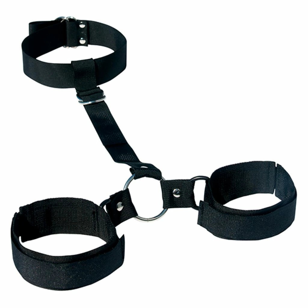 Obroża z kajdankami - S&M Shadow Neck & Wrist Restraint