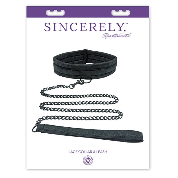 Obroża i smycz - Sportsheets Sincerely Lace Collar and Leash